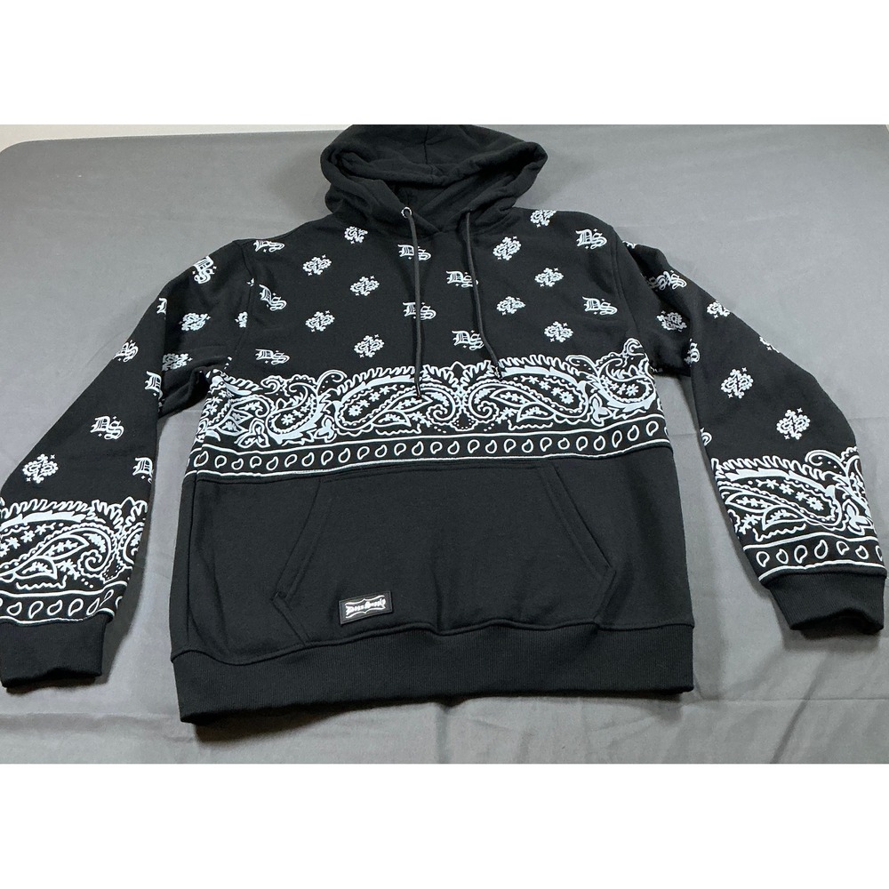 Dogg Supply by Snoop Dogg Mens Bandana Paisley Popover Hoodie Black S DS35HD148W